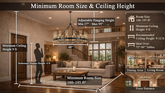 AEULYTIR 48" black wagon wheel chandelier, 16-light farmhouse style, dining/kitchen/entry.
