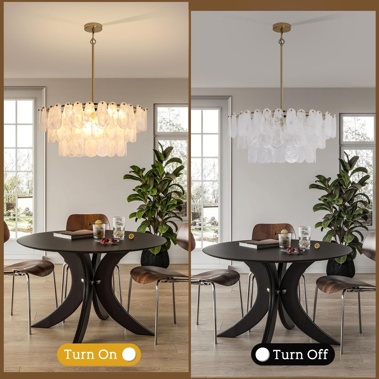 Modern 31.5" gold glass chandelier, 12-light cloud pendant, living/dining/foyer/staircase.